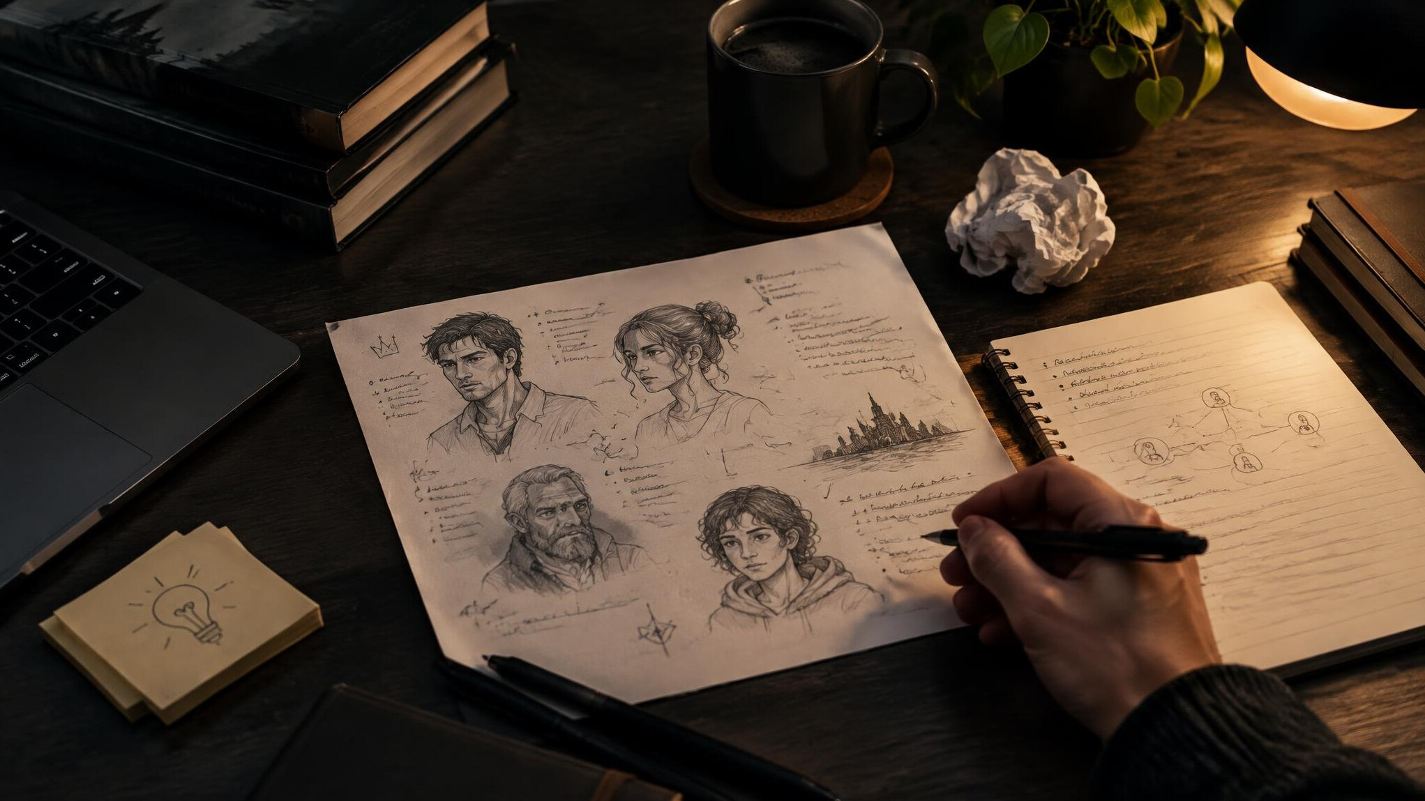author brainstorming characters
